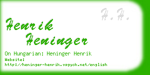 henrik heninger business card